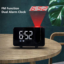 New LED Digital Alarm Clock Multifunctional Smart Projection Alarm Clock with FM Radio/Mobile Phone Charging Home Desktop Clocks 2024 - buy cheap