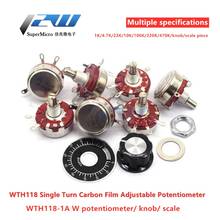 1set WTH118 DIY Kit 2W 1A potentiometer 1K 2.2K 4.7K 10K 22K 47K 100K 470K 1M ohm MF-A03 + WHT118 + 0-100 scale WTH118-1A 2024 - buy cheap