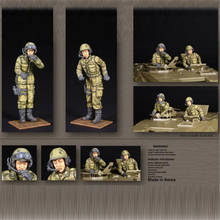 Figura de resina a escala 1/35, Kit de modelos de montaje de soldados de la Fuerza de Autodefensa, juguete autoensamblado incoloro, 2 uds., n. ° 37 2024 - compra barato