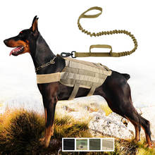 1000D nylon táctico arnés para perro servicio perro k9 chaleco camuflaje correa para perro ajustable arnés de entrenamiento de trabajo conjunto pastor alemán 2024 - compra barato
