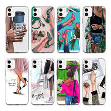 Подарки, модная обувь для девочек, кофе, Париж, высокий каблук для iPhone 11 Pro 7Plus 7 6S 8 8Plus X XS Max XR, мягкий прозрачный чехол для телефона, чехол 2024 - купить недорого