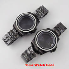 Fully Black 40mm Watch Case Parts With Bracelet Fit For NH35 NH36 Automatic Movement Without Bezel Insert PVD Coated 2024 - buy cheap