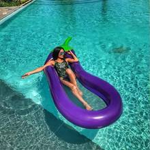 220*105*20cm Inflatable Giant Eggplant Pool Float Mattress Sunbath Bed Swimming Water Bed Beach Mat Water Party Toys 2024 - buy cheap