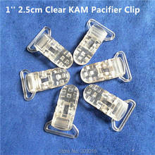 50pcs 1'' 25mm ribbon gap Clear Transparent KAM Plastic Baby Pacifier Dummy Soother holder Chain Clips Suspenders Clips 2024 - buy cheap