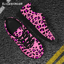 ELVISWORDS Flats Shoes for Women Classic Leopard Printing Pink Shoes Breathable Lace up Girls Casual Sneakers 2020 Zapatos Mujer 2024 - buy cheap