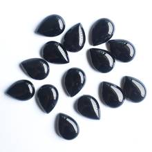 Wholesale 50pcs 13x18mm good quality Natural black onyx drop CABOCHON CAB teardrop Beads for jewelry making DIY beads free 2024 - buy cheap