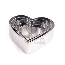5pcs 4 5 6 7 8cm diameter heart shape 430 stainless steel cookie cutter biscuit fruit mold for DIY baking decoration tools 2024 - buy cheap