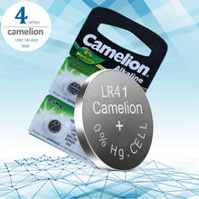 4 шт. LR41 кнопочные батареи Camelion 100% оригинал SR41 AG3 G3A L736 192 392A Zn/MnO2 1,5 V литиевые батареи для монет 2024 - купить недорого