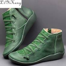 Chaussure homme botas planas e casuais femininas, sapatos confortáveis de couro microfibra, calçados baixos e confortáveis para inverno e outono de caminhada, novo, 2019 2024 - compre barato
