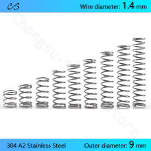 1.4mm Compression Spring 304 A2 Stainless Steel Springs Wire Dia 1.4mm Outer Dia 9mm Length 10 15 20 25 30 35 40 45 50mm 2024 - buy cheap