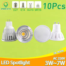 10Pcs LED Lamp GU10 MR16 E27 E14 LED Bulb 3W 5W 6W 7W AC 220V 240V Lampada aluminum LED Spotlight Energy Saving Home Lighting 2024 - buy cheap