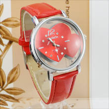 Fashion Womage Watch Womens Watches Leather Belt Quartz Watch Ladies Heart Watches Transparent Hollow Watch bayan kol saati 2024 - buy cheap
