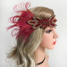 Vintage 1920s Flapper Headpiece Roaring 20s Feather Headband  Accessories 2024 - buy cheap