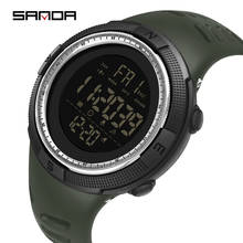 Sanda relógio digital esportivo masculino estilo g, relógio de pulso com display militar casual e cronógrafo, alarme, à prova d'água, de quartzo 2024 - compre barato