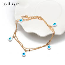 Tornozeleira olho do mal estrela coração olho turco cor dourada bracelete de tornozelo ajustável joias estilosas para mulheres meninas bd78 2024 - compre barato
