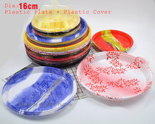 10pcs High quality Dia16cm Round Disposable plate with Cover For Birthday Party Supplies Sushi plate Supplier 2024 - buy cheap