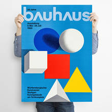 Bauhaus Poster by Herbert Bayer, 50 Jahre Bauhaus, 1968, Exhibition Poster, Home Decor , Wall Art 2024 - buy cheap