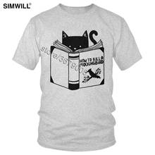 How To Kill A Mockingbird Tees Men Cotton Cute Black Cat T Short Sleeves O Neck T-Shirts Fashion Tshirt Novelty Summer Clothes 2024 - buy cheap