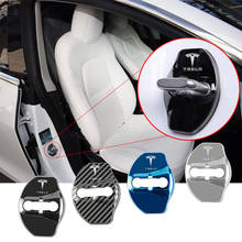Car-Styling car door lock cover Auto Emblems Case For Tesla model 3 model X Y style Roadster Accessories 2024 - buy cheap