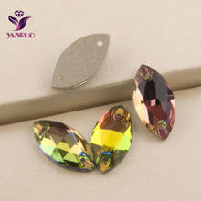 YANRUO 3223 Navette VM Flatback Rhinestones Randow Crystal Stone Sew on Stones Diy Bridal Jewelry 2024 - buy cheap