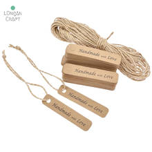 100pcs Kraft Paper Tags with Strings Handmade with Love Hang Tags Garment Tags Candy Gift Display Packing Labels 2024 - buy cheap