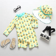 Pineapple Print Baby Swimwear Yellow Long Sleeves Children‘s Swimsuit Bathing Clothes 2020 Boys Kids Swimming Diving Suit 2024 - buy cheap