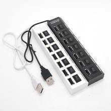 Hot Selling New 7 Ports LED USB 2.0 Adapter Hub Power on/off Switch for Laptop PC Computer Accessories 2024 - buy cheap