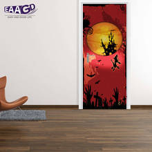 2Pcs/Set 3D Door Wallpaper Murals Wall Stickers Halloween Self-Adhesive Vinyl Removable Art Door Decals DIY Home Decor 2024 - buy cheap