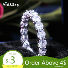 Visisap Wedding Gifts Rings For Women Zircon Full-circle Round Ring Simple Fashion Fine Luxury Dropshipping B2828 2024 - buy cheap