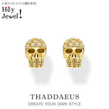 Golden Skull Pave Stud Earrings,Europe Rebel Street Punk Fashion Good Jewerly For Women Men,2019  Gift In  2024 - buy cheap