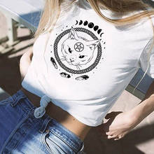 2QIMU mujeres verano camiseta moda mujer imprimir ropa 2019 manga corta verano moda nuevas camisetas informales 2024 - compra barato