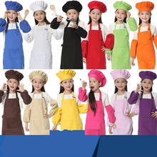 Crianças lona avental pintura cozinhar cozinha crianças festa presente avental chapéu manga impresso logotipo aventais 2024 - compre barato