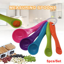 Assorted Colour Plastic Measuring Spoons Set Backing Cooking Kitchen Set of 5 2024 - buy cheap