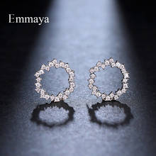 Emmaya Chraming Irregular Round Design Earring With Cubic Zircon For Female Fashion Jewelry In Wedding Party Delicate Dress-up 2024 - buy cheap