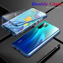 Funda completa 360 para Huawei P30 Pro, carcasa de teléfono de Metal con tapa de adsorción magnética, carcasa de vidrio templado doble para Huawei P30 pro 2024 - compra barato
