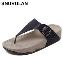 Snurulan elegante estudante chinelos femininos com uma fivela; sandálias com cinta t; sapatos de plataforma leves com solas grossas 2024 - compre barato