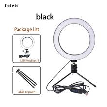 Foleto-Anillo de luz LED para fotografía, 26cm y 10 pulgadas, trípode para selfi de 3500-5500k, estudio fotográfico, teléfono, vídeo en vivo, luz de maquillaje para móvil 2024 - compra barato