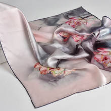 100% Natural Silk Square Neckerchief For Women Print Bandana Real Pure Silk Small Scarf Headscarf Ladies Handkerchief  65x65cm 2024 - buy cheap
