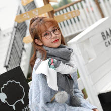 2019 осенний и зимний утолщенный кашемировый шарф подходящего цвета, Женская Корейская версия, теплая шаль, висячий меховой шарф 2024 - купить недорого