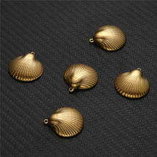 5PCS/Lot  Stainless Steel Sea Cowrie Kauri Shell Charms For Necklace Bracelet Pendant Diy Handcraft Jewelry Making 2024 - buy cheap