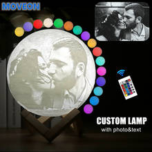 Customized Personality 3D Printing Moon Novelty Light Lunar USB Charging Night Lamp Touch/Remote 2/16 Colors Moonlight 2024 - buy cheap