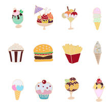 1pcs Food Ice cream Cake Dessert Cartoon Icons Backpack Bag Brooches Jackets Lapel Pins Metal Badges Fashion Girl Women Jewelry 2024 - buy cheap