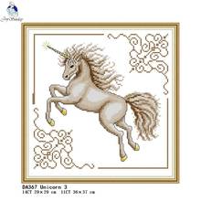 Unicorn 3 Animal Paintings Cross-stitch Embroidery Home Decor Counted Printed On Canvas DMC 11CT 14CT Chinese Cross Stitch kits 2024 - buy cheap