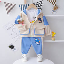 Childrens Boutique Clothing 2021 New Arrivals Cartoon Cardigan Coat + T-shirt + Pants Infant Outfits Kids Bebes Jogging Suits 2024 - buy cheap