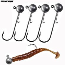 5pcs/lot Jig head hook 5g 7g 10g 14g Round Ball Jig Head Fishhook Weedless Long Shank Barbed Hook For Soft Worm Fishing 2024 - buy cheap