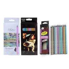 12 lápices de colores metálicos no tóxicos para dibujar bocetos, conjunto de papelería 2024 - compra barato