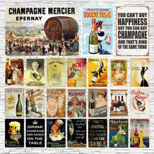 Bar Sign Champagner Metall Beer Poster Plaque Metall Vintage Metall Zeichen Zinn Wand Dekor fr Man Cave Bar Pub Club Eisen Mal 2024 - buy cheap