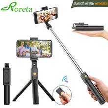 Roreta 3 in 1 Wireless Bluetooth Selfie Stick Foldable Mini Tripod Expandable Monopod with Remote Control for iPhone IOS Android 2024 - buy cheap