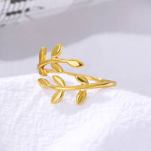 ICFTZWE Gold Silver Color Olive Tree Branch Leaves Open Ring for Women Girl Wedding Rings Adjustable Knuckle Finger Jewelry Xmas 2024 - buy cheap