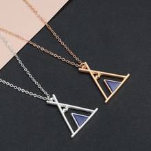 Qiamni-colar triângulo boêmio com pingente, colar feminino, geométrico, para presente, gargantilha 2024 - compre barato